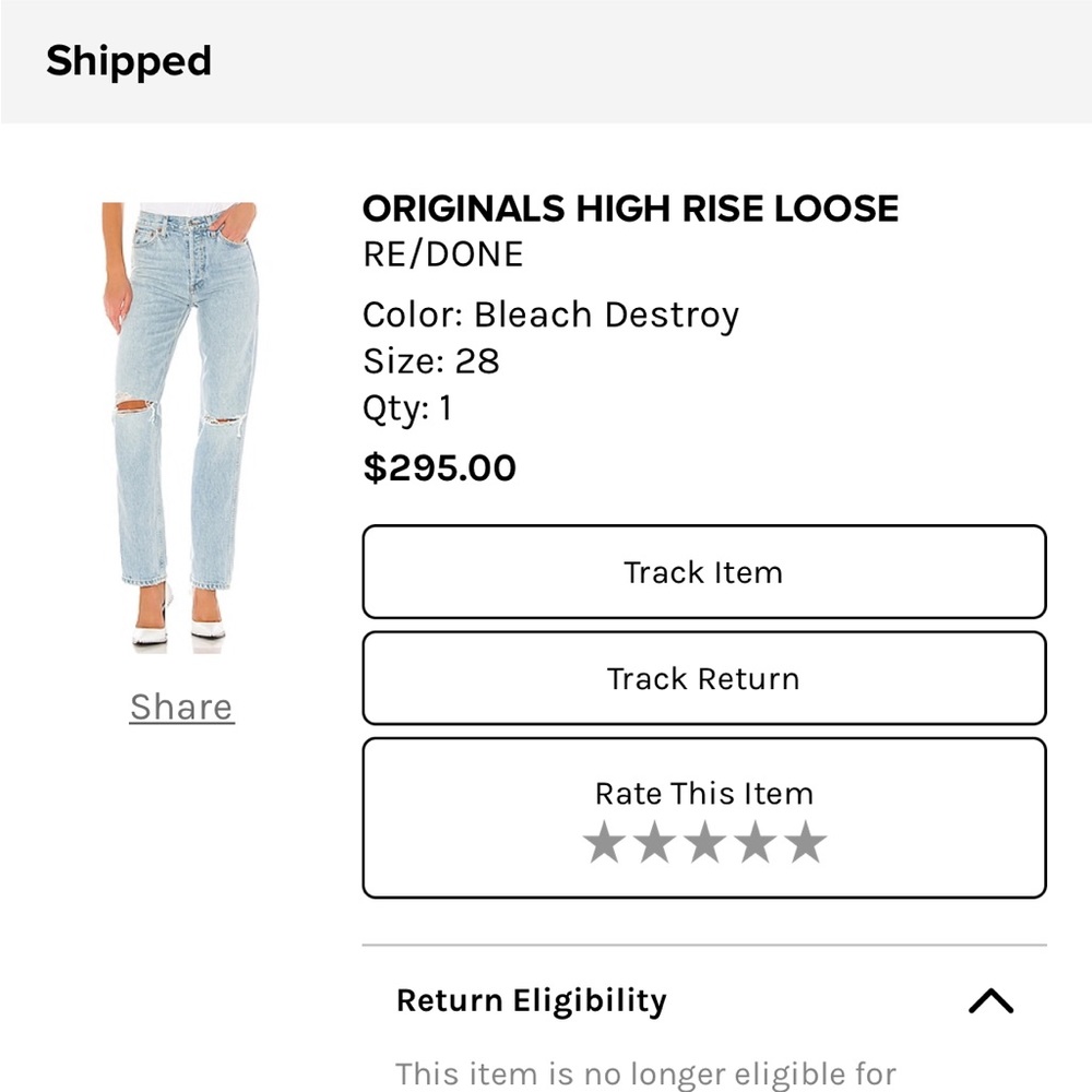 RE/DONE Originals High Rise Loose in Bleach Destroy - Picture 3 of 7